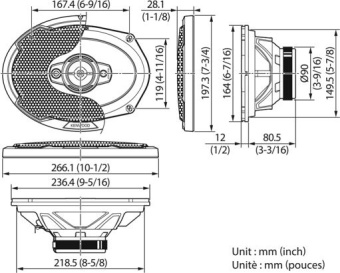 Колонки автомобильные Kenwood KFC-PS6986 600Вт 88дБ 4Ом 15x23см (6x9дюйм) (ком.:2кол.) коаксиальные четырехполосные - купить недорого с доставкой в интернет-магазине
