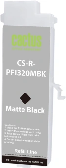 Картридж перезаправляемый струйный Cactus CS-R-PFI320MBK PFI-320 черный матовый (260мл) для Canon imagePROGRAF TM-200/200MFP/205/300/300MFP/305/250/255/350/355 без чипа - купить недорого с доставкой в интернет-магазине
