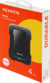 Жесткий диск A-Data USB3.0 4TB AHD330-4TU31-CBK HD330 DashDrive Durable 2.5" черный - купить недорого с доставкой в интернет-магазине