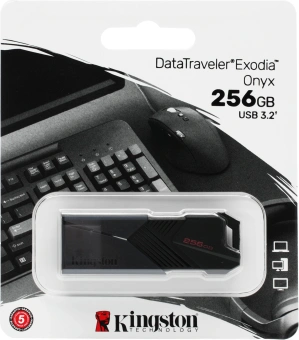 Флеш Диск Kingston 256GB DataTraveler Exodia Onyx DTXON/256GB USB3.2 черный - купить недорого с доставкой в интернет-магазине