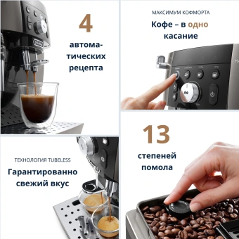 Кофемашина Delonghi Magnifica Smart ECAM250.33.TB 1450Вт черный/серебристый - купить недорого с доставкой в интернет-магазине