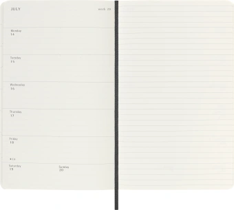 Еженедельник Moleskine CLASSIC SOFT WKNT Large 130х210мм 144стр. мягкая обложка черный - купить недорого с доставкой в интернет-магазине