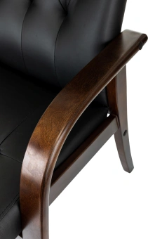 Кресло Бюрократ T-9928WALNUT-CF черный кожа на ножках дерево - купить недорого с доставкой в интернет-магазине