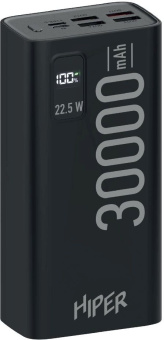 Мобильный аккумулятор Hiper EP 30000 30000mAh QC/PD 3A черный (EP 30000 BLACK) - купить недорого с доставкой в интернет-магазине