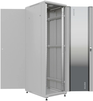 Шкаф серверный NTSS Премиум (NTSS-R42U8080GS) напольный 42U 800x800мм пер.дв.стекл металл 900кг серый 710мм 144кг 1987мм IP20 сталь - купить недорого с доставкой в интернет-магазине
