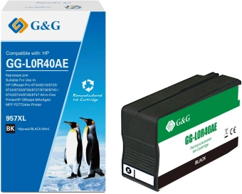 Картридж струйный G&G GG-L0R40AE 957XL черный (73мл) для HP OJ Pro 8734/8210/8720/8724/8725/8726/8727/8736/8740/8743/8744/8746/8747 - купить недорого с доставкой в интернет-магазине