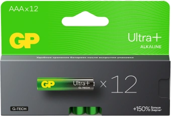 Батарея GP Ultra Plus Alkaline 24AUPA21-2CRB12 AAA (12шт) блистер - купить недорого с доставкой в интернет-магазине