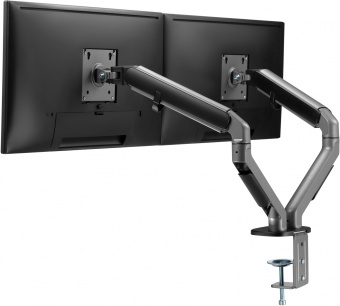 Кронштейн для мониторов Ultramounts UM735BL черный/серый 17"-27" макс.7кг крепление к столешнице поворот и наклон - цена, купить или заказать с доставкой в интернет-магазине Кронштейн для мониторов Ultramounts UM735BL черный/серый 17"-27" макс.7кг крепление к столешнице поворот и наклон - купить недорого с доставкой в интернет-магазине