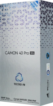 Смартфон Tecno Camon 40 Pro 5G 256Gb 8Gb титановый моноблок 3G 4G 2Sim 6.78" 1080x2436 Android 15 50Mpix 802.11 a/b/g/n/ac/ax NFC GPS GSM900/1800 GSM1900 Protect FM - купить недорого с доставкой в интернет-магазине
