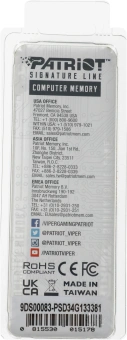 Память DDR3 4GB 1333MHz Patriot PSD34G133381 RTL PC3-10600 CL9 DIMM 240-pin 1.5В single rank Ret - купить недорого с доставкой в интернет-магазине