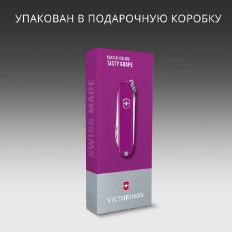 Нож перочинный Victorinox Classic SD Tasty Grape (0.6223.52G) 58мм 7функц. подар.коробка - купить недорого с доставкой в интернет-магазине