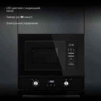 Микроволновая печь Hyundai HBW 2040 BG 20л. 800Вт черный (встраиваемая) - купить недорого с доставкой в интернет-магазине
