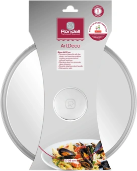 Крышка Rondell ArtDeco RDA-1712 d=26см крыш.прозрачный руч.стальная - купить недорого с доставкой в интернет-магазине