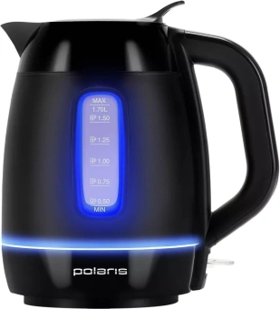 Чайник электрический Polaris PWK 0723DDW 1.8л. 2200Вт черный корпус: пластик (026600) - купить недорого с доставкой в интернет-магазине