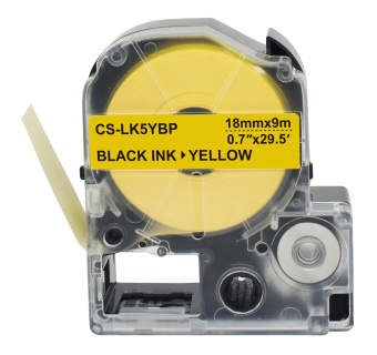 Картридж ленточный Cactus CS-LK5YBP LK-5YBP черный на желтом 18x9 для Epson LW400/LW700/LW600P/LW1000P/K400/Z700/Z900 - купить недорого с доставкой в интернет-магазине