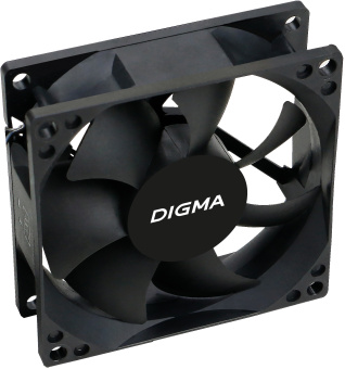 Вентилятор для корпуса Digma DFan-80 80х80x25 черный 3-pin 4-pin (Molex) 23дБ Ret - купить недорого с доставкой в интернет-магазине