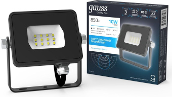 Прожектор уличный Gauss Qplus 690511310 светодиодный 10Втсерый - купить недорого с доставкой в интернет-магазине