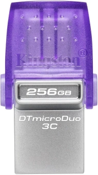 Флеш Диск Kingston 256GB DataTraveler microDuo 3C DTDUO3CG3/256GB USB3.0 фиолетовый - купить недорого с доставкой в интернет-магазине