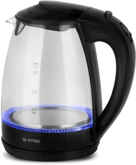 Чайник электрический Vitek VT-1122 1.7л. 2200Вт прозрачный корпус: стекло/пластик - купить недорого с доставкой в интернет-магазине