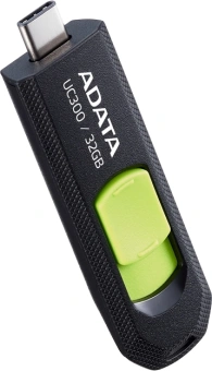 Флеш Диск A-Data 32GB Type-C UC300 ACHO-UC300-32G-RBK/GN USB3.2 черный/зеленый - купить недорого с доставкой в интернет-магазине