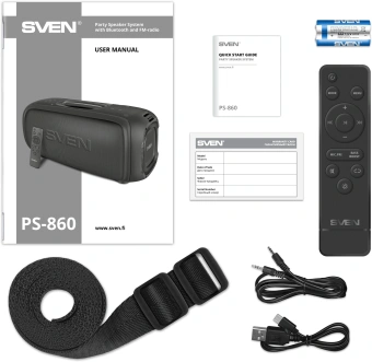 Колонка порт. Sven PS-860 черный 100W 1.0 BT/3.5Jack 5400mAh (SV-022518) - купить недорого с доставкой в интернет-магазине