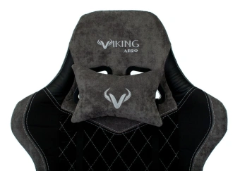 Кресло игровое Zombie VIKING 7 KNIGHT Fabric черный ткань/эко.кожа с подголов. крестов. металл - купить недорого с доставкой в интернет-магазине