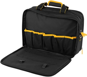 Сумка для инструментов Denzel 90295 10л 3отд. 28карм. черный/желтый - купить недорого с доставкой в интернет-магазине