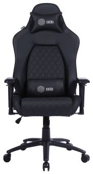 Кресло игровое Cactus CS-CHR-130 черный эко.кожа с подголов. крестов. сталь - купить недорого с доставкой в интернет-магазине