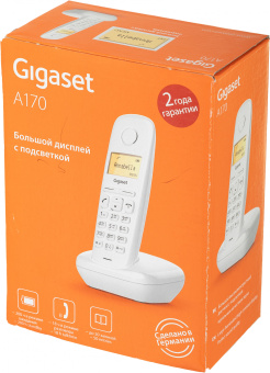 Р/Телефон Dect Gigaset A170 SYS RUS белый АОН - купить недорого с доставкой в интернет-магазине