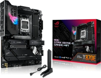 Материнская плата Asus ROG STRIX X870E-E GAMING WIFI SocketAM5 AMD X870E 4xDDR5 ATX AC`97 8ch(7.1) 5Gigabit RAID+HDMI - купить недорого с доставкой в интернет-магазине