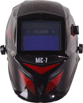 Маска сварщика Ресанта МС-7 филь.:хамел. кл.:1/1/1/1 см.экр.92x42мм черный/красный (65/101) - купить недорого с доставкой в интернет-магазине