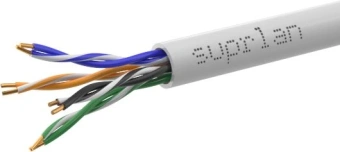 Кабель сетевой информационный Suprlan Premium 01-0340-3 кат.5E UTP 4 пары 24AWG нг(А)-LSLTx внутренний 305м серый - купить недорого с доставкой в интернет-магазине