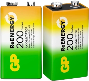 Аккумулятор GP 20R8H 9V Крона 9V NiMH 200mAh (1шт) - купить недорого с доставкой в интернет-магазине