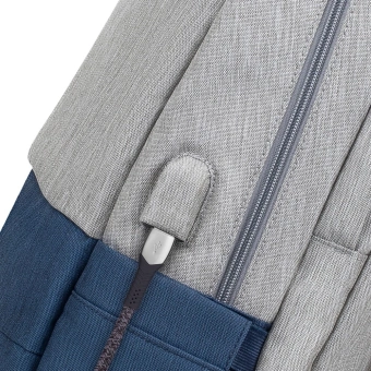 Рюкзак для ноутбука 17.3" Riva 7567 серый/темно-синий полиэстер (7567 GREY/DARK BLUE) - купить недорого с доставкой в интернет-магазине