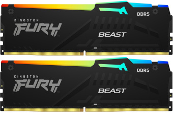 Память DDR5 2x16GB 5200MHz Kingston KF552C36BBEAK2-32 Fury Beast Expo RGB RTL Gaming PC5-41600 CL36 DIMM 288-pin 1.25В kit single rank с радиатором Ret - купить недорого с доставкой в интернет-магазине