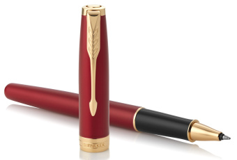 Ручка роллер Parker Sonnet Core T539 (CW1931475) LaqRed GT F черн. черн. подар.кор. сменный стержень 1стерж. кругл. 1цв. - купить недорого с доставкой в интернет-магазине