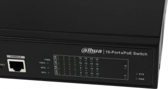 Коммутатор Dahua DH-LR2218-16ET-240 (L2) 16x100Мбит/с 2x1Гбит/с 2xКомбо(1000BASE-T/SFP) 2SFP 14PoE+ 2PoE++ 240W управляемый - купить недорого с доставкой в интернет-магазине