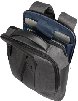 Рюкзак мужской Piquadro Brief2 CA4818BR2/GRN серый/черный нейлон/натур.кожа - купить недорого с доставкой в интернет-магазине