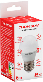 Лампа светодиодная Thomson TH-B2038 6Вт цок.:E27 шар 220B 4000K св.свеч.бел.нейт. Globe - купить недорого с доставкой в интернет-магазине
