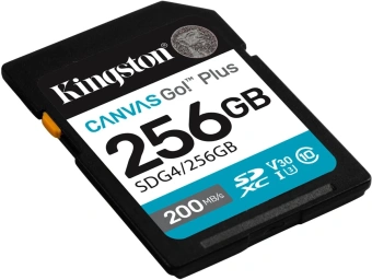 Флеш карта SDXC 256GB Kingston SDG4/256GB Canvas Go! Plus V30 + adapter - купить недорого с доставкой в интернет-магазине
