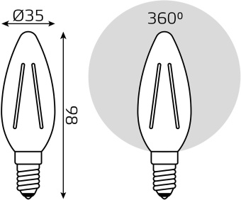 Лампа филам. Gauss Filament 5Вт цок.:E14 свеча 220B 2700K св.свеч.бел.теп. (упак.:10шт) (103801105-D) - купить недорого с доставкой в интернет-магазине