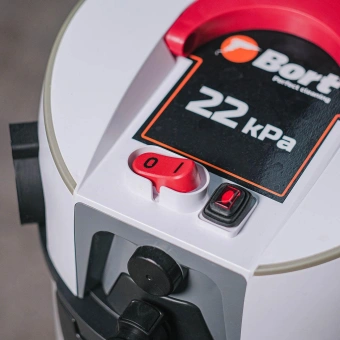 Строительный пылесос Bort BAX-500E 1400Вт (уборка: сухая/влажная/выдув/сбор воды) белый - купить недорого с доставкой в интернет-магазине