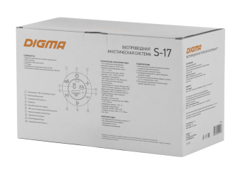 Колонка порт. Digma S-17 черный 8.5W 1.0 BT/3.5Jack/USB 10м 1500mAh - купить недорого с доставкой в интернет-магазине