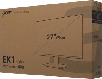 Монитор Acer 27" EK271UEbmiipx черный IPS LED 5ms 16:9 HDMI M/M матовая 1000:1 250cd 178гр/178гр 2560x1440 100Hz FreeSync DP Quad 2K (1440p) 3.5кг - купить недорого с доставкой в интернет-магазине