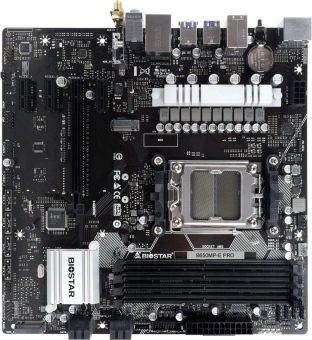 Материнская плата Biostar B650MP-E Pro Socket AM5 AMD B650 4xDDR5 mATX AC`97 8ch(7.1) 2.5Gg RAID+HDMI+DP - купить недорого с доставкой в интернет-магазине