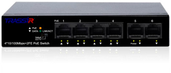 Коммутатор Trassir TR-NS1106-60-4POE (L2) 6x100Мбит/с 4PoE 60W неуправляемый - купить недорого с доставкой в интернет-магазине