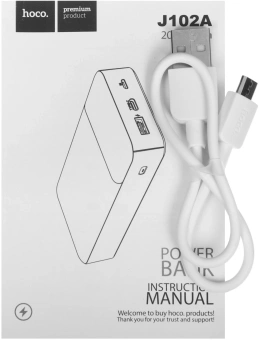 Мобильный аккумулятор Hoco J102A Cool figure 20000mAh QC/PD 20W 5A USB-A/USB-C белый (J102A COOL FIGURE WHITE) - купить недорого с доставкой в интернет-магазине
