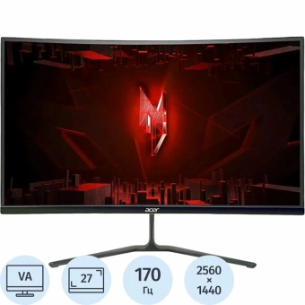 Монитор Acer 34" Nitro XZ340CURX2bmiipphx черный VA LED 1ms 21:9 HDMI M/M матовая HAS 3500:1 350cd 178гр/178гр 3440x1440 200Hz DP 2K 6.9кг - купить недорого с доставкой в интернет-магазине