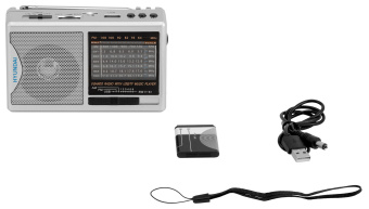 Радиоприемник портативный Hyundai H-PSR160 серебристый USB microSD - купить недорого с доставкой в интернет-магазине