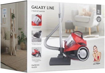 Пылесос Galaxy Line GL 6224 2400Вт красный/черный - купить недорого с доставкой в интернет-магазине